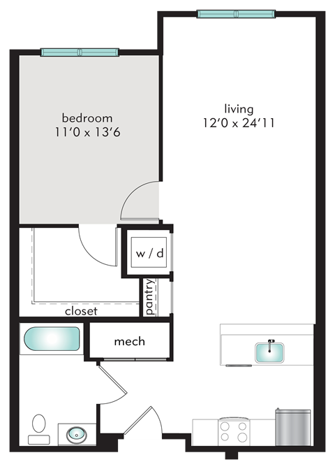 1D Floor Plan at The Tannery, Connecticut